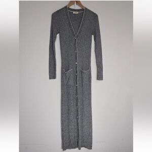 L'AGENCE Galena Black White Longline Cardigan Size XS/T Tall Womens
